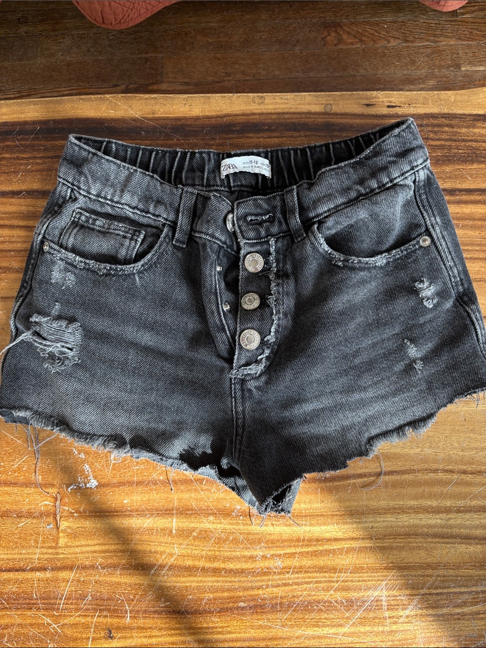 ZARA Girl’s denim shorts black wash Size 11-12